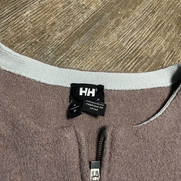 Helly Hansen Wool Full Zip Long Sleeve Fleece Apres Ski Brown Women Small - Picture 4 of 6